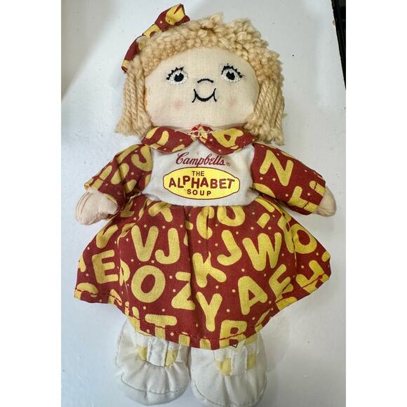 Vintage Campbell Kids Plush Doll Set of 4; Chef Alphabet Soup  Beanbag 2001 - Picture 4 of 9
